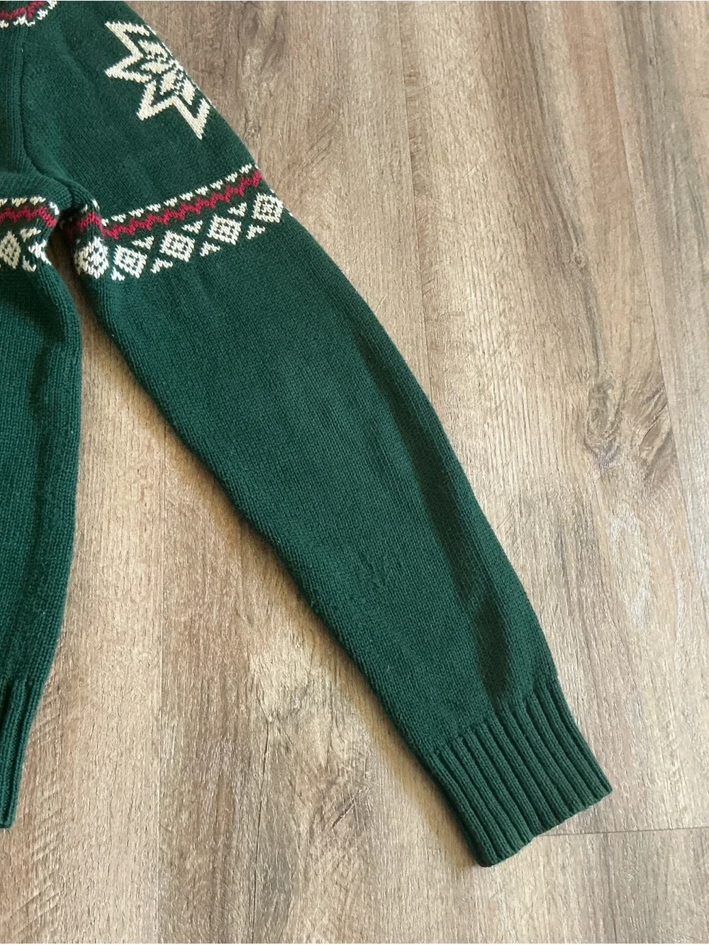 American Living Sweater Men's M Green Fair Isle Nordic Moose Lodge Ski Holiday